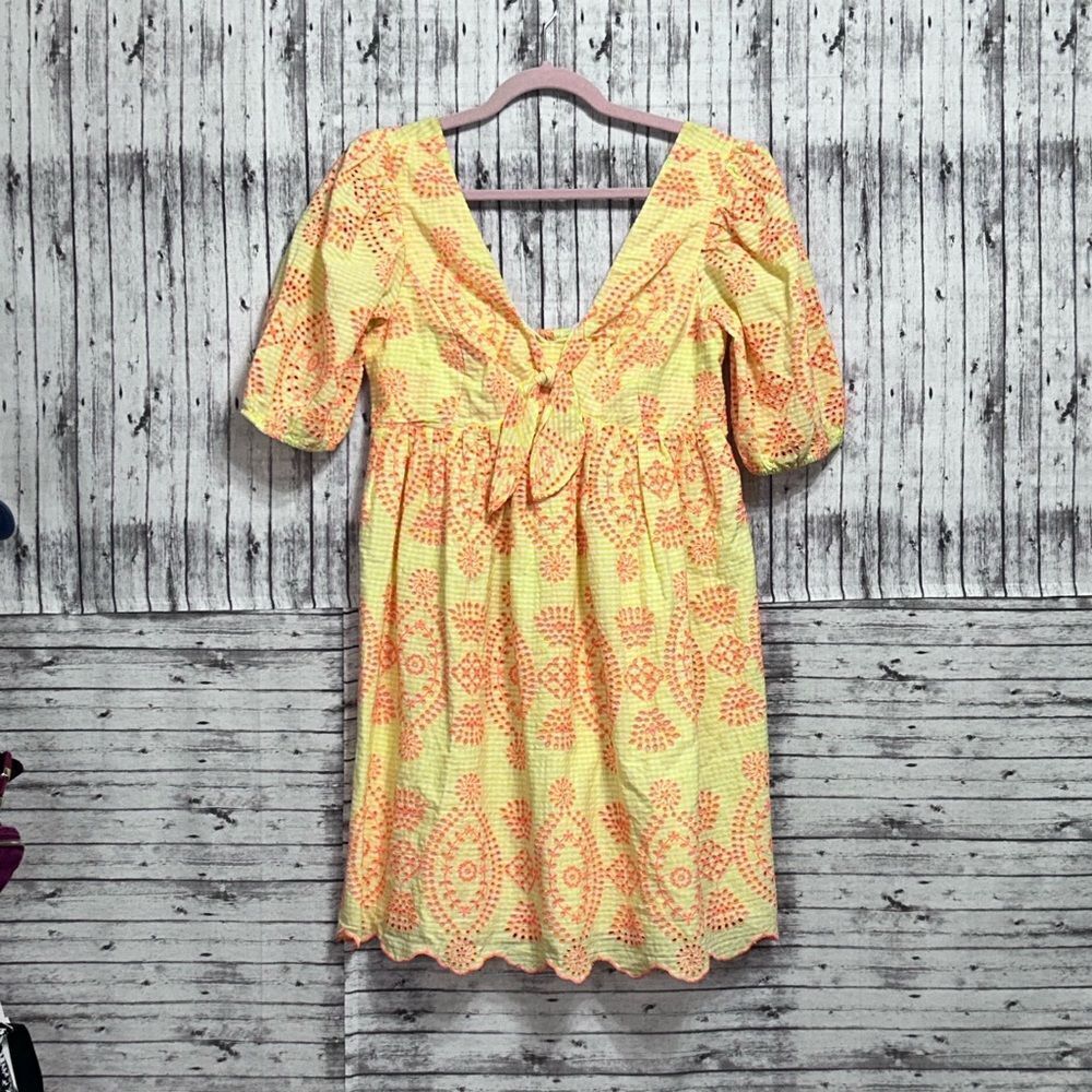 Lilly Pulitzer Sarafina Short Sleeve Dress Gingham Seersucker Island